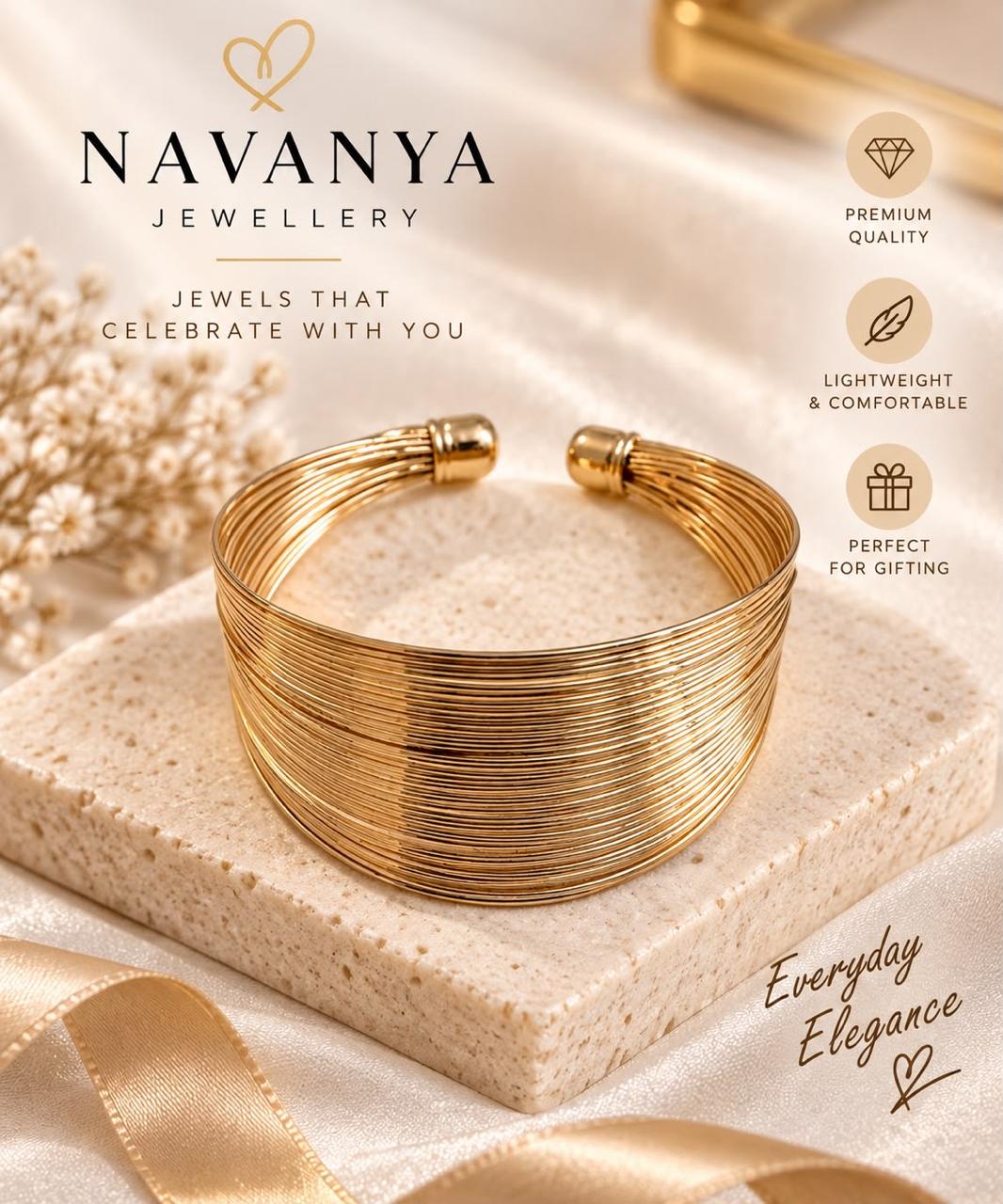 Navanya Golden Wavewire Cuffblob:https://web.whatsapp.com/86e3ae99-ebd9-42ce-962e-807d2ffdcc66