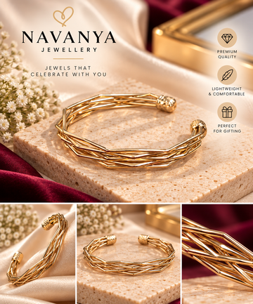 Navanya Golden Weave Cuff