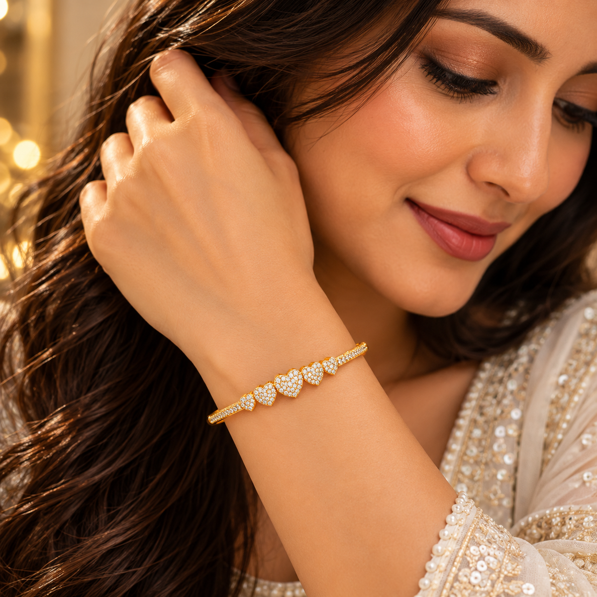 Navanya Heartline Grace Bangle