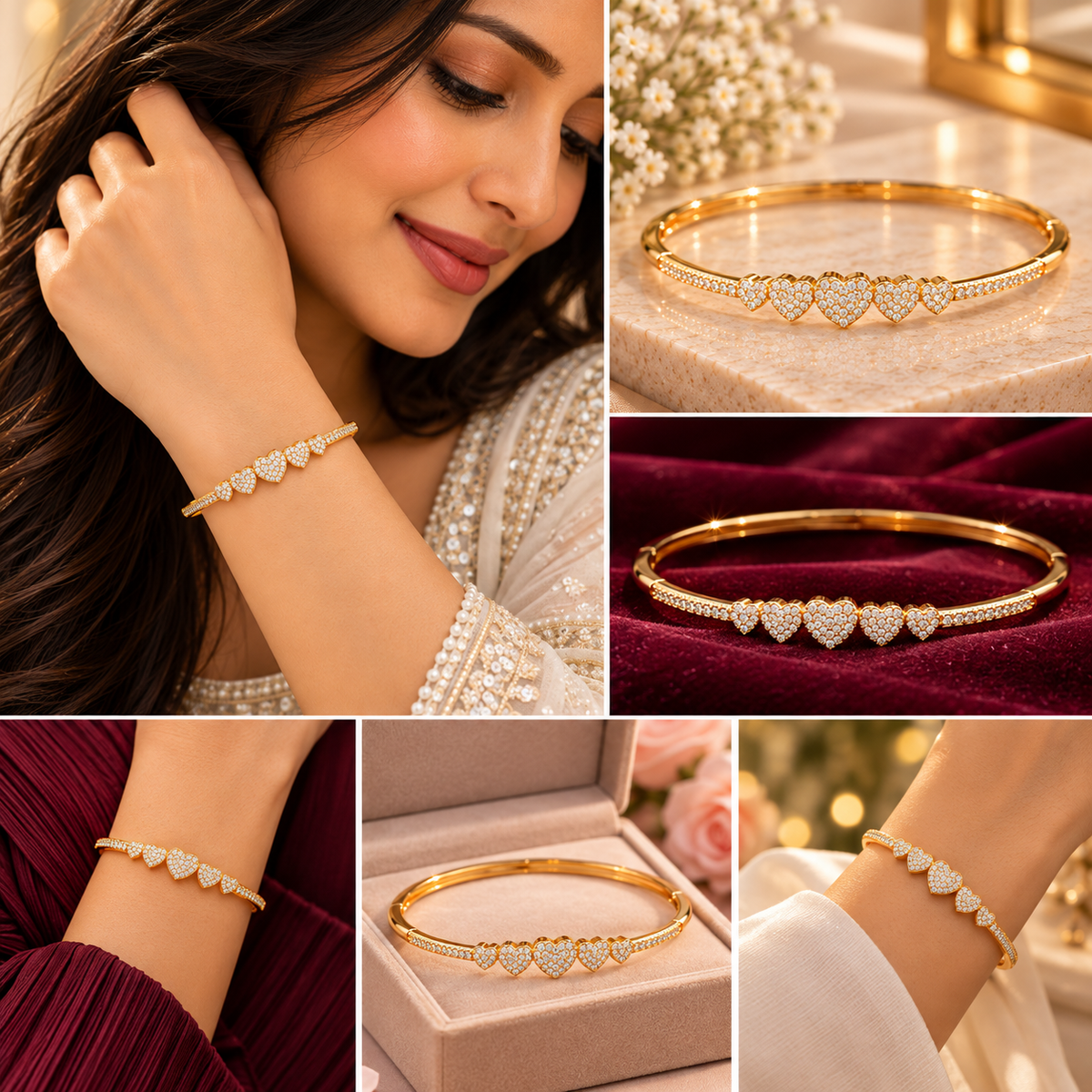 Navanya Heartline Grace Bangle