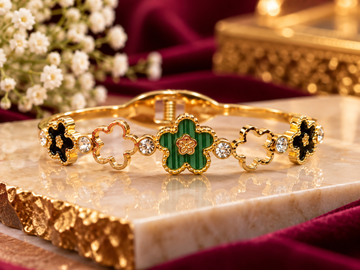 Navanya Floral Charm Bracelet