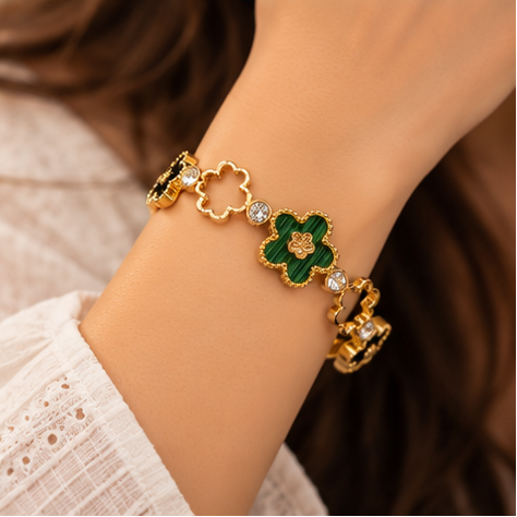 Navanya Floral Charm Bracelet