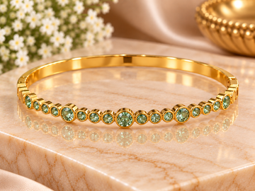 Navanya Emerald Glow Gold Bangle