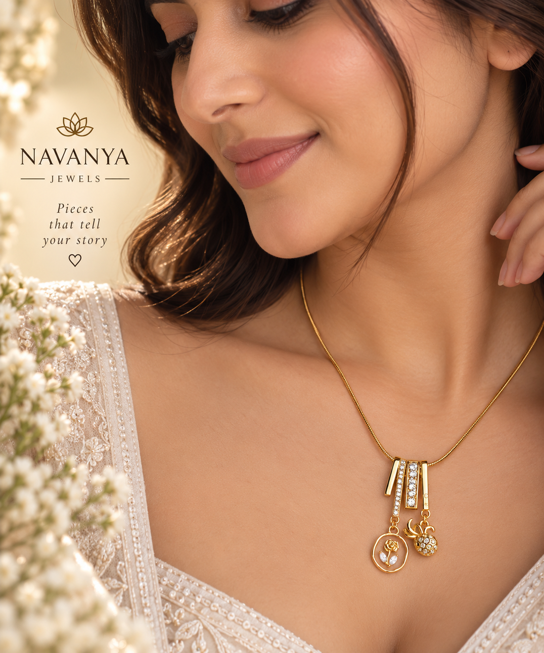 Luxurious Gold Pendant Still Life