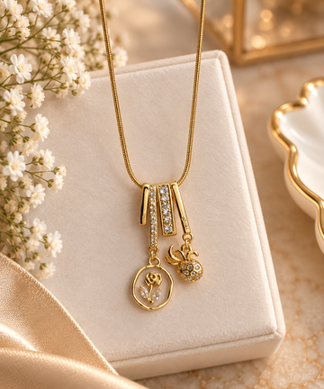 Luxurious Gold Pendant Still Life