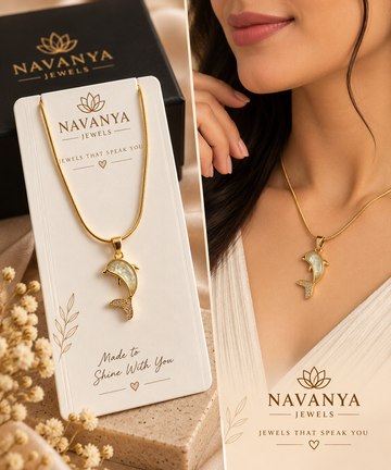 Lustrous Gold Dolphin Pendant Necklace