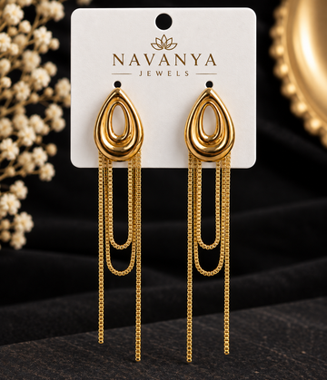 Navanya Gold Cascade Earrings
