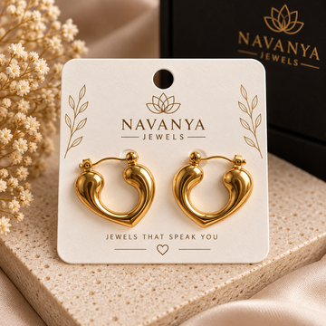 Gold Heart Hoop Earrings