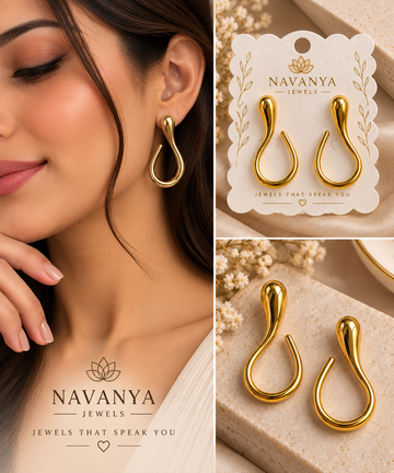 Navanya Luxe Curve Earrings