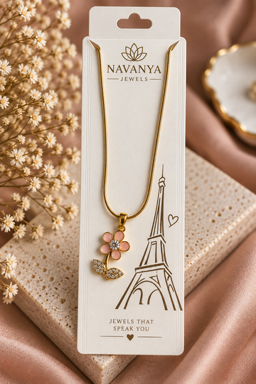 Elegant Pink Flower Pendant